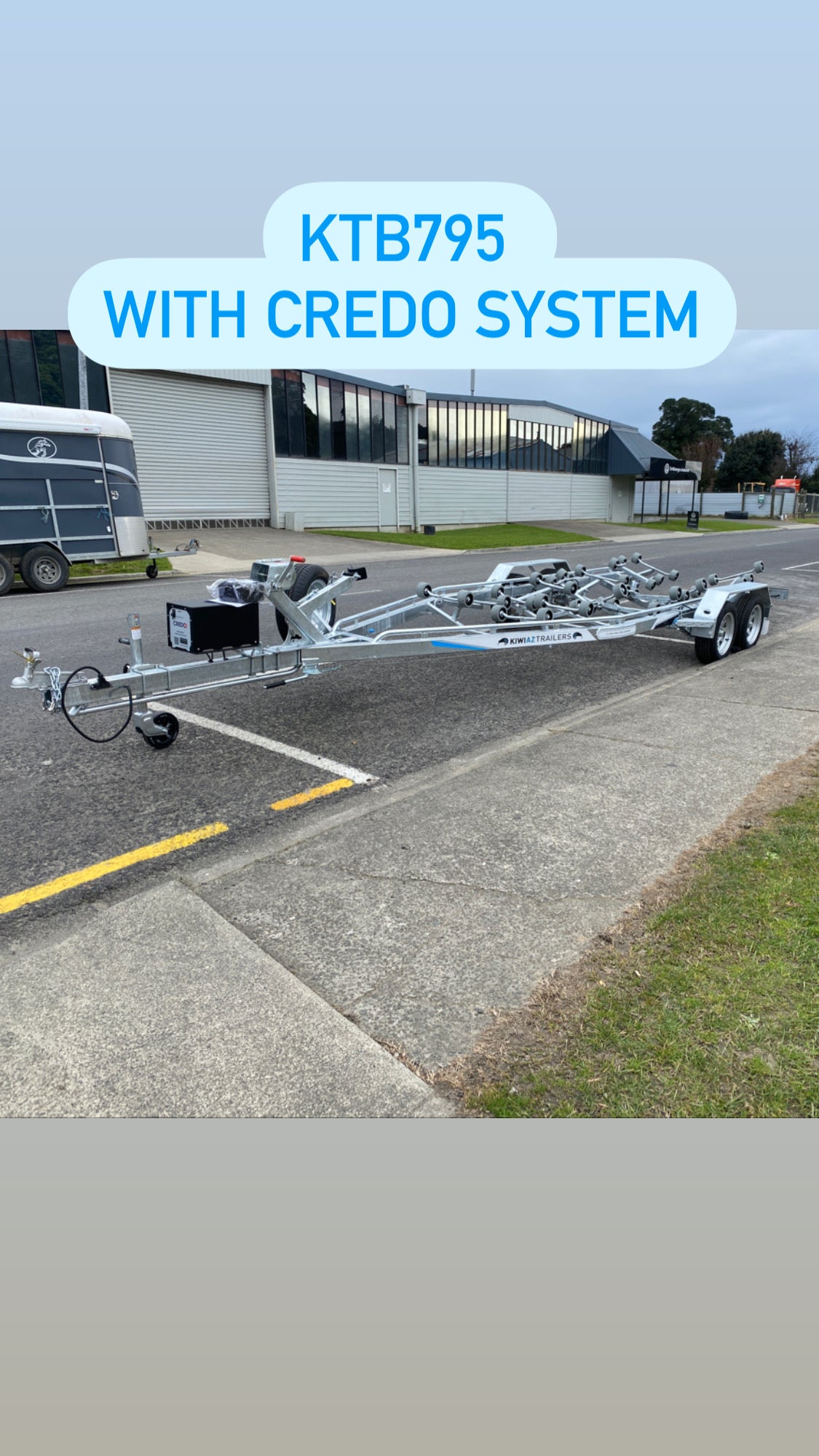KTB795 Boat Trailer - CREDO ELECTRIC BRAKES - Tandem Axle - Boat size from 7.5 - 8 metres above
